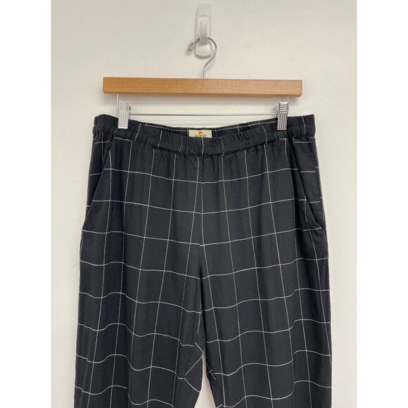 Marine Layer Allison Soft Stretch Pull On Elastic Windowpane Plaid Jogger Large - Picture 4 of 12